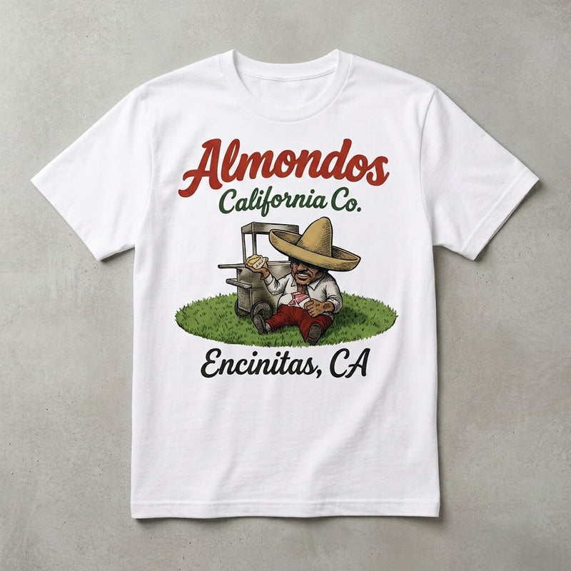 Almondos Mascot Cart Tee - Encinitas CA