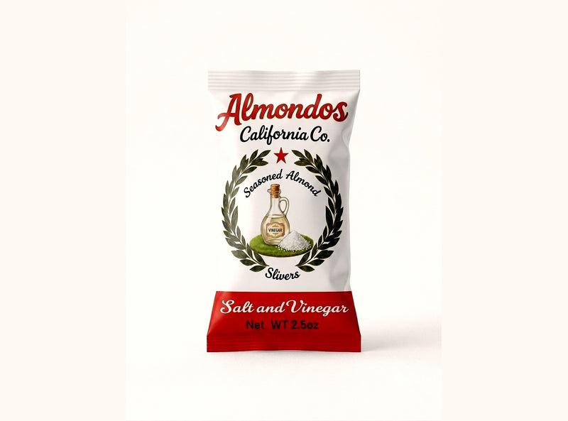 Bag of Almondos Salt and Vinegar slivered almonds
